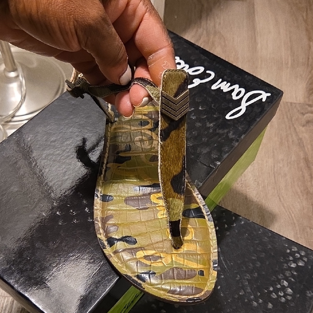 Sam Edelman Gold and Tan Sandals